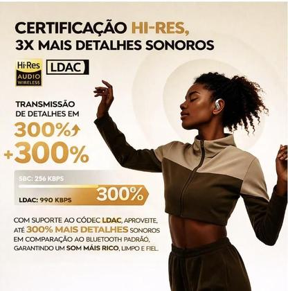 Imagem de Fone de Ouvido Sem Fio QCY R70 Esportivo para Corrida Bluetooth 6.0 IPX5 HiRes LDAC Preto