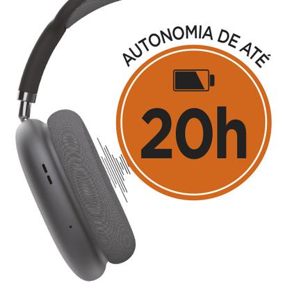 Imagem de Fone de Ouvido Sem Fio Weireless com Bluetooth 5.1 e Microfone Integrado Power Bass Autonomia até 20h Preto EPBMAX5BK ELG