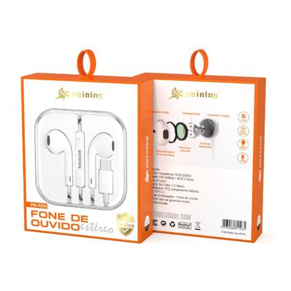 Imagem de Fone de Ouvido Tipo C Peining Som Estéreo HD Microfone Integrado Conexão Digital Alta Qualidade, Compativel com Samsung