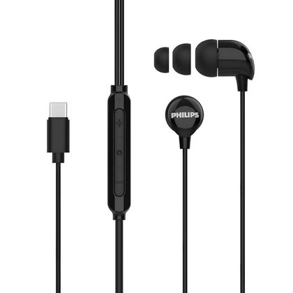 Imagem de Fone de Ouvido Tipo C Philips Com Microfone e Botão de Chamadas TAE2146BK