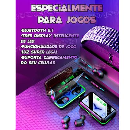 Imagem de Fone De Ouvido Via Bluetooth Tws E10 A Prova Dágua Com Nf-e Cor da luz:Azul-turquesaCor:Preto