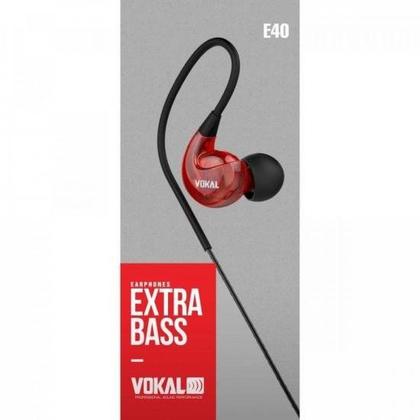 Imagem de Fone de Ouvido Vokal E40 In Ear Vermelho