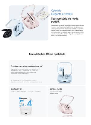 Imagem de Fone de Ouvido Xiaomi Redmi Buds 6 Active Bluetooth 5.0 Autonomia de 20h Microfone Cancelamento de Ruído
