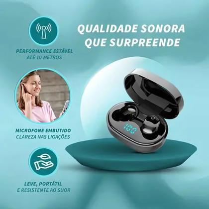 Imagem de Fone de Ouvidos Sem Fio Bluetooth Tws Pró Rosa p/ Todos Os Celulares Com Cancelamento de Ruido