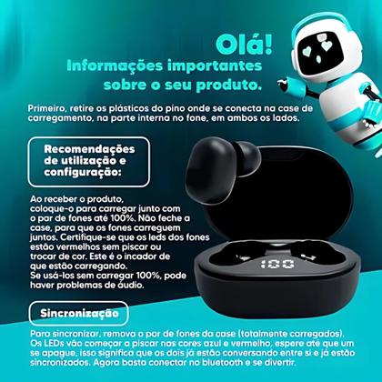 Imagem de Fone de Ouvidos Sem Fio Bluetooth Tws Pró Rosa p/ Todos Os Celulares Com Cancelamento de Ruido