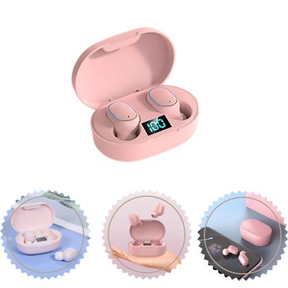 Imagem de Fone de Ouvidos Sem Fio Bluetooth Tws Pró Rosa p/ Todos Os Celulares Com Cancelamento de Ruido