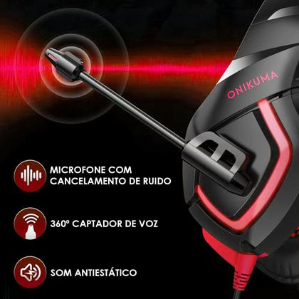 Imagem de Fone Gamer Profissional Headset Onikuma K1B Compatível com PS4 Xbox One Pc Celular