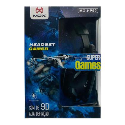 Imagem de Fone Headset Gamer Com Fio Conector P3 USB Mox HP-90