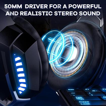 Fone Headset Gamer Profissional Onikuma K18 Led Preto - Geral
