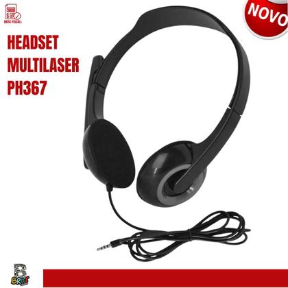 Imagem de Fone Headset Headphone Com Fone E Microfone Cabo P3 Business Lan House PC Notebook Computador Celular Smartphone