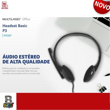 Imagem de Fone Headset Headphone Com Fone E Microfone Cabo P3 Business Lan House PC Notebook Computador Celular Smartphone