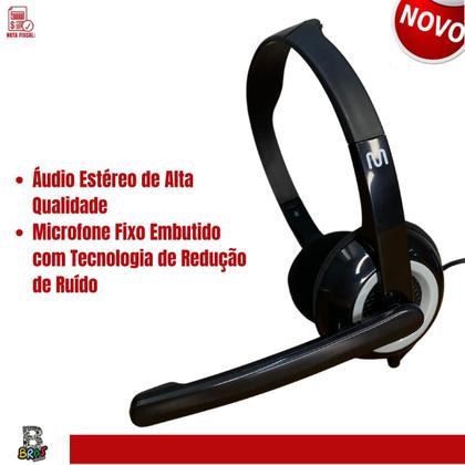 Imagem de Fone Headset Headphone Com Fone E Microfone Cabo P3 Business Lan House PC Notebook Computador Celular Smartphone