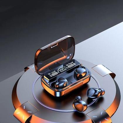 Imagem de Fone M10 Bluetooth 5.1 Sem Fio Preto TWS Microfone Resistente