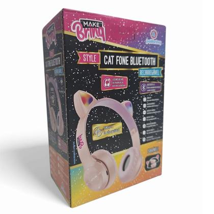 Imagem de Fone Ouvido Bluetooth Infantil Mini Cat Fone Orelha Gato Led