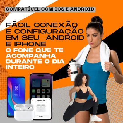 Imagem de Fone Ouvido Sem Fio Bluetooth 5.3 Compativel iPhone 16 15 14 13 12 11 Air Pró Cancelamento de Ruído