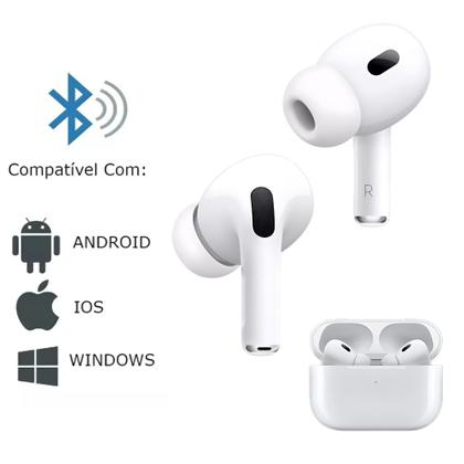 Imagem de Fone Ouvido Sem Fio Bluetooth 5.3 Compativel iPhone 16 15 14 13 12 11 Air Pró Cancelamento de Ruído