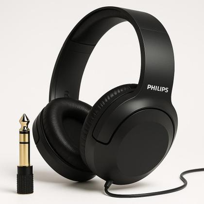 Imagem de Fone Philips Over Ear TAH2005BK P2 3.5mm Preto Som Estéreo, Conforto Prolongado, Cabo 2m, Graves potentes Headphone Leve p/ PC, Celular, Tablet, TV