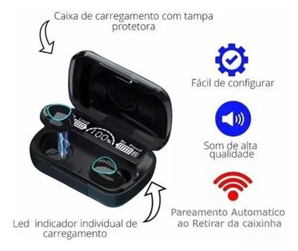 Imagem de Fone sem fio Bluetooth Lacrado Preto Compativel com Galaxy M10s