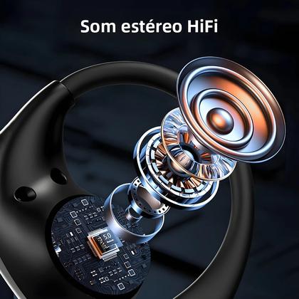 Imagem de Fones De Ouvido Bluetooth 5.4 À Prova d'Água HiFi Estéreo Com Gancho Para Ouvido TWS Sem Fio Com