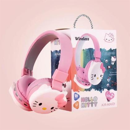 Imagem de Fones de Ouvido Bluetooth Hello Kitty - Sem Fio, Rosa, Dobráveis e Leves