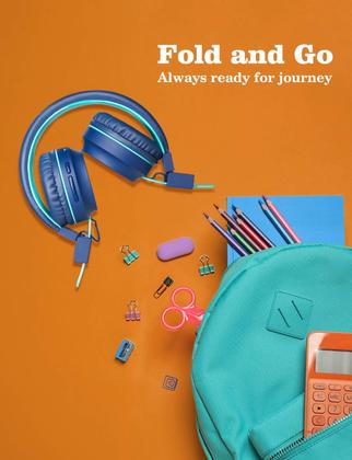 Imagem de Fones de ouvido Bluetooth iClever BTH03 Kids LED azul claro