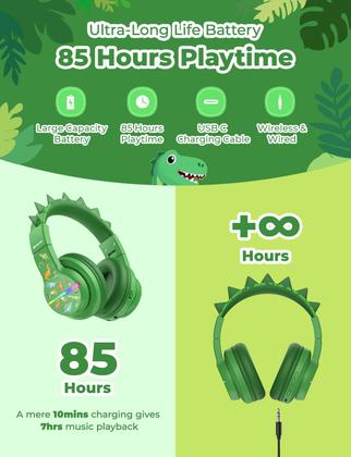 Imagem de Fones de ouvido Bluetooth iClever BTH12 Kids com LED 85H Playtime