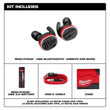 Imagem de Fones de ouvido Bluetooth Jobsite Milwaukee 2191-21 REDLITHIUM