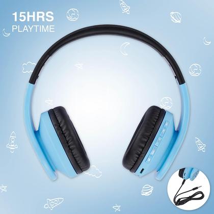 Imagem de Fones de ouvido Bluetooth PowerLocus para crianças com microfone 85dB