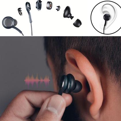 Imagem de Fones de Ouvido com Fio Premium, (USB-C), À Prova de Suor, Microfone Embutido, Compatível com Samsung, entre outros