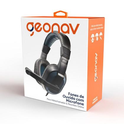 Imagem de Fones de Ouvido com Microfone Reuniões Jogos Online GeoNav