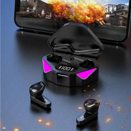 Imagem de Fones De Ouvido Gamer Sem Fio Bluetooth Gaming Fone Som Estéreo Alta Fidelidade Display LED HD Com Microfone