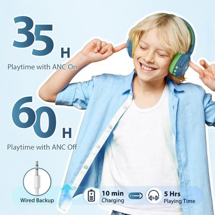 Imagem de Fones de ouvido iClever BTH20 Active Noise Cancelling Kids 60H Play