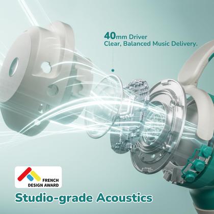 Imagem de Fones de ouvido iClever BTH20 Active Noise Cancelling Kids brancos e verdes