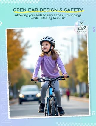 Imagem de Fones de ouvido iClever Kids Bluetooth 5.4 Air Conduction Open Ear