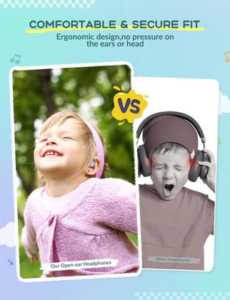 Imagem de Fones de ouvido iClever Kids Bluetooth 5.4 Air Conduction Open Ear