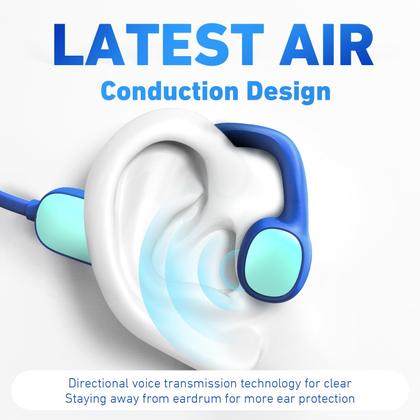 Imagem de Fones de ouvido Mehomeli Kids Bluetooth 5.2 Air Conduction Blue