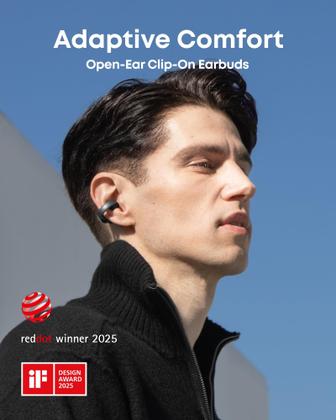 Fones de ouvido Soundcore AeroClip da Anker Open-Ear com 4