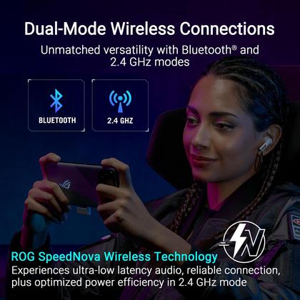 Imagem de Fones de ouvido True Wireless para jogos ASUS ROG Cetra Moonlight White