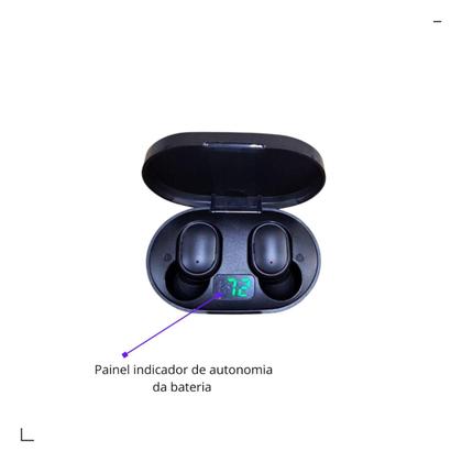 Imagem de Fones Wireless S/ Fio Preto Visor Caixinha Para Samsung A80 A90