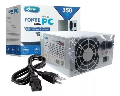 Imagem de Fonte 350w Real Para Pc Gamer Prata Kp-526