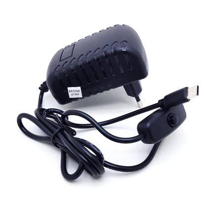 Imagem de Fonte 5v 3A USB-C 3.1 Conector Tipo C Para Rasp Pi 4 Botão Liga/Desligar - U1002