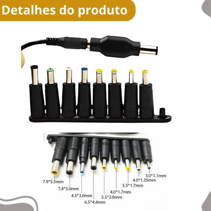 Imagem de Fonte Adaptador Universal Notebook Ajustável 120w 8 Pinos