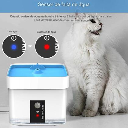 Imagem de Fonte Agua Bebedouro Automatico Sensor Pet Cachorro Gato Animais Estimaçao 1,5 Litros Filtro Limpeza Silencioso Bichos Domesticos