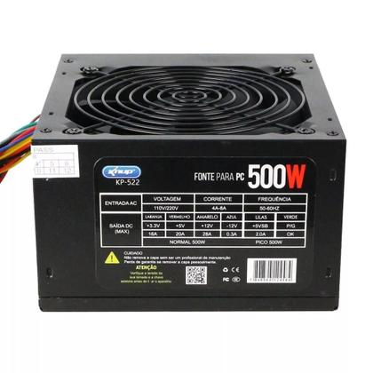 Imagem de Fonte Atx 500w Gamer Ultra Silence Pc Gamer Bivolt 110v/220v Cor Preto