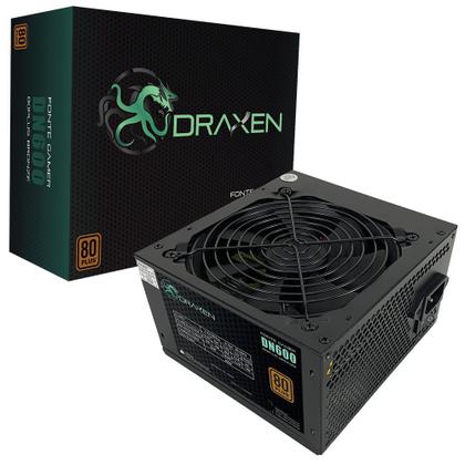 Imagem de Fonte ATX 600W 80 Plus Bronze PFC Ativo DN600 Draxen