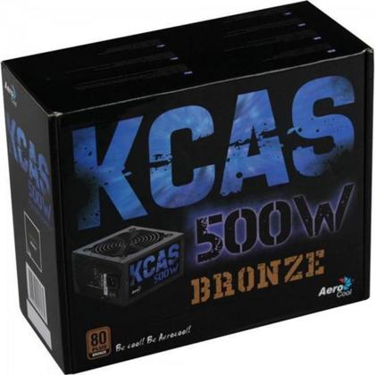 Imagem de Fonte ATX KCAS 500W 80 Plus Bronze PFC Ativo AEROCOOL