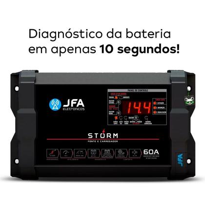 Imagem de Fonte Automotiva Carregador Bateria Bivolt Digital Cca Storm Plus JFA