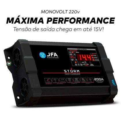 Imagem de Fonte Automotiva Carregador Bateria Bivolt Digital Cca Storm Plus JFA
