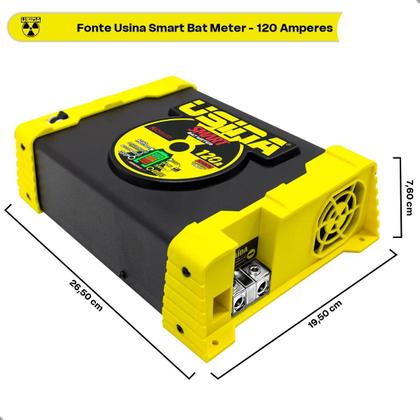 Imagem de Fonte Automotiva Carregador de Bateria 12v Usina Smart Bat Meter 120 amperes 1 ano de Garantia