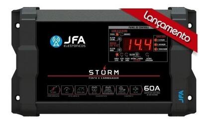 Imagem de Fonte Automotiva Jfa 60a Slim Storm Voltímetro Digital Som